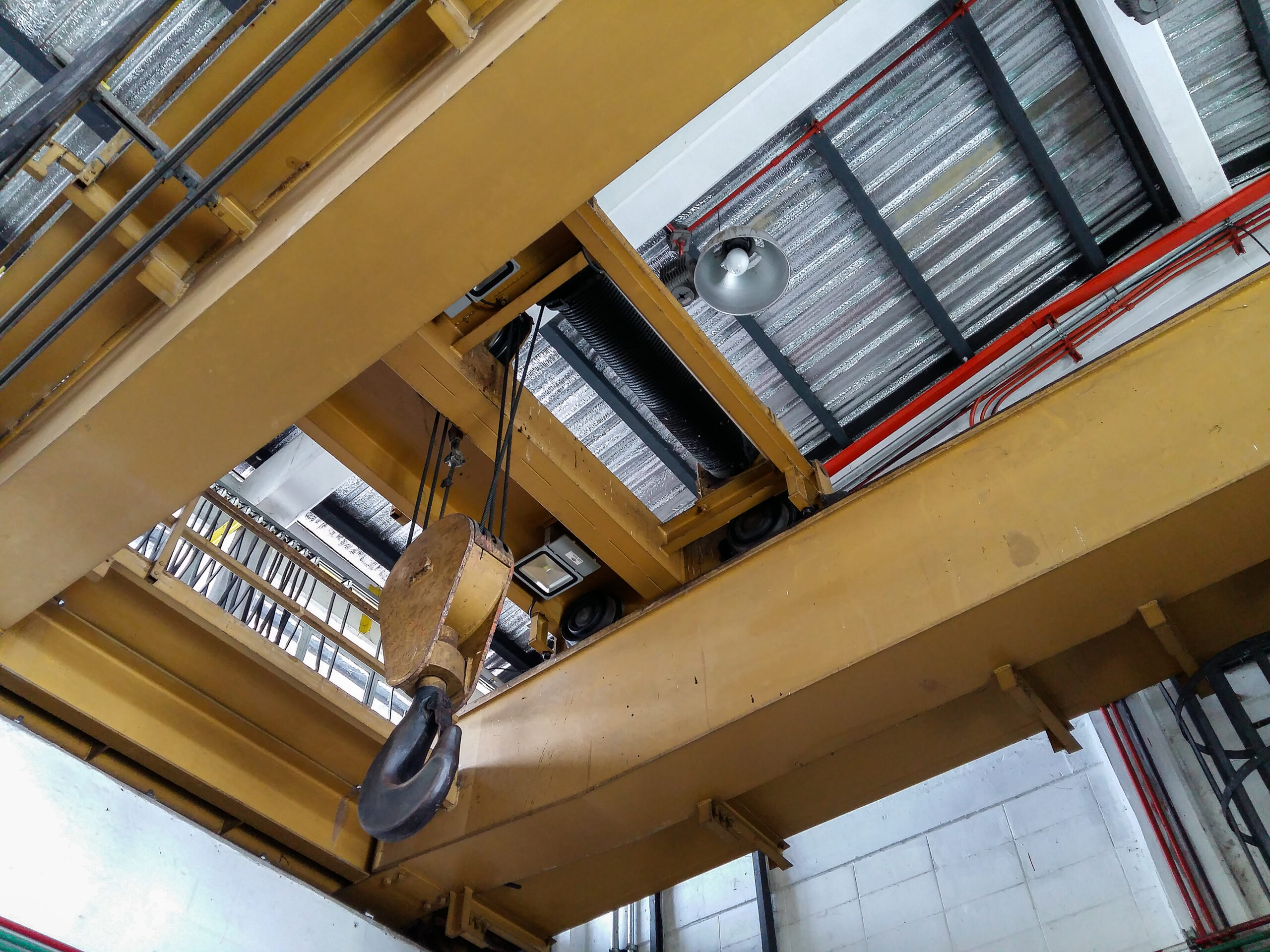 Industrial crane hook loading